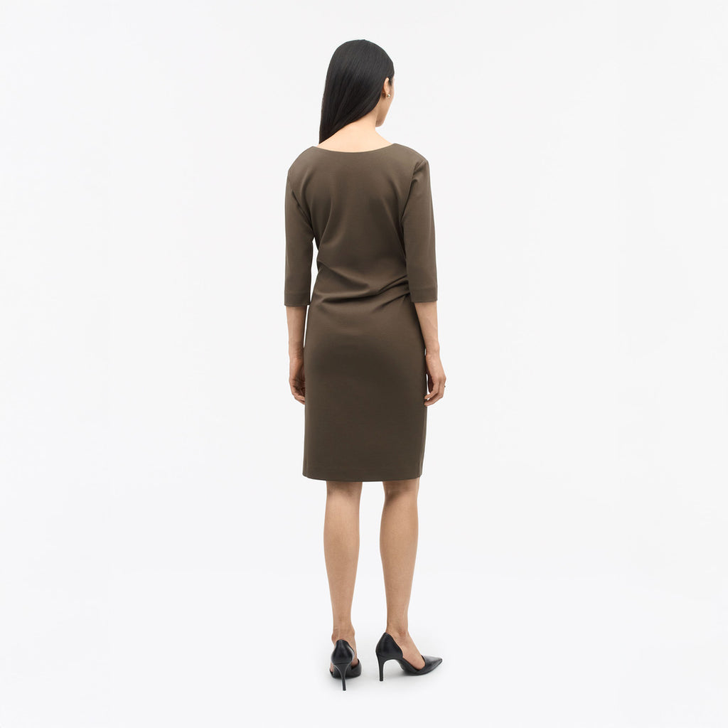 Izza Fitted Dress  - Warm Brown