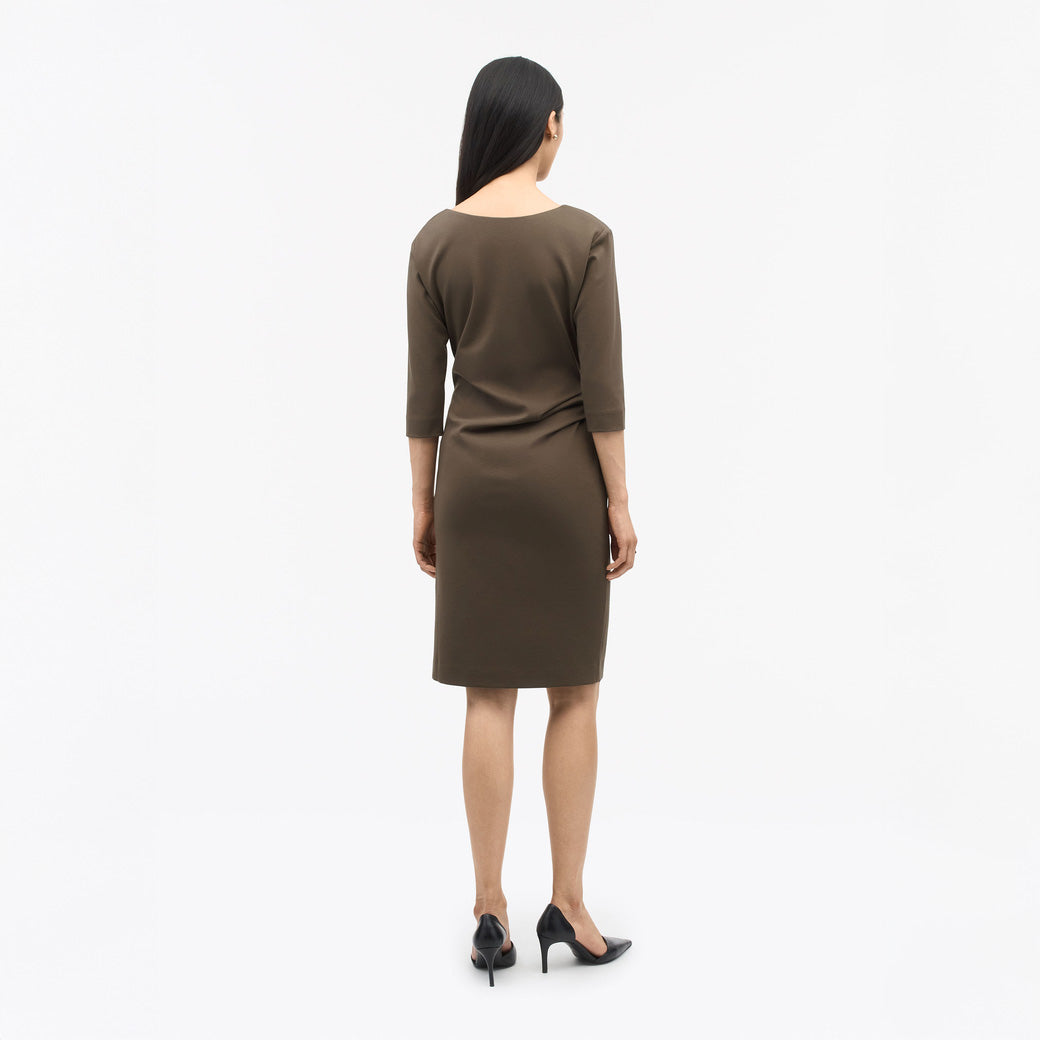 Izza Fitted Dress  - Warm Brown
