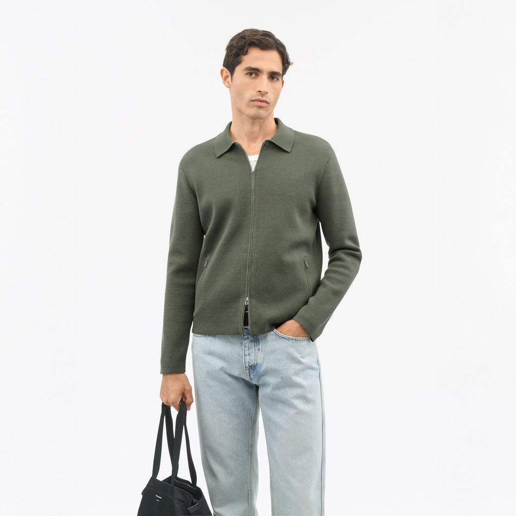 Celyn RWS  Zip-Up Cardigan - Kalamata Olive