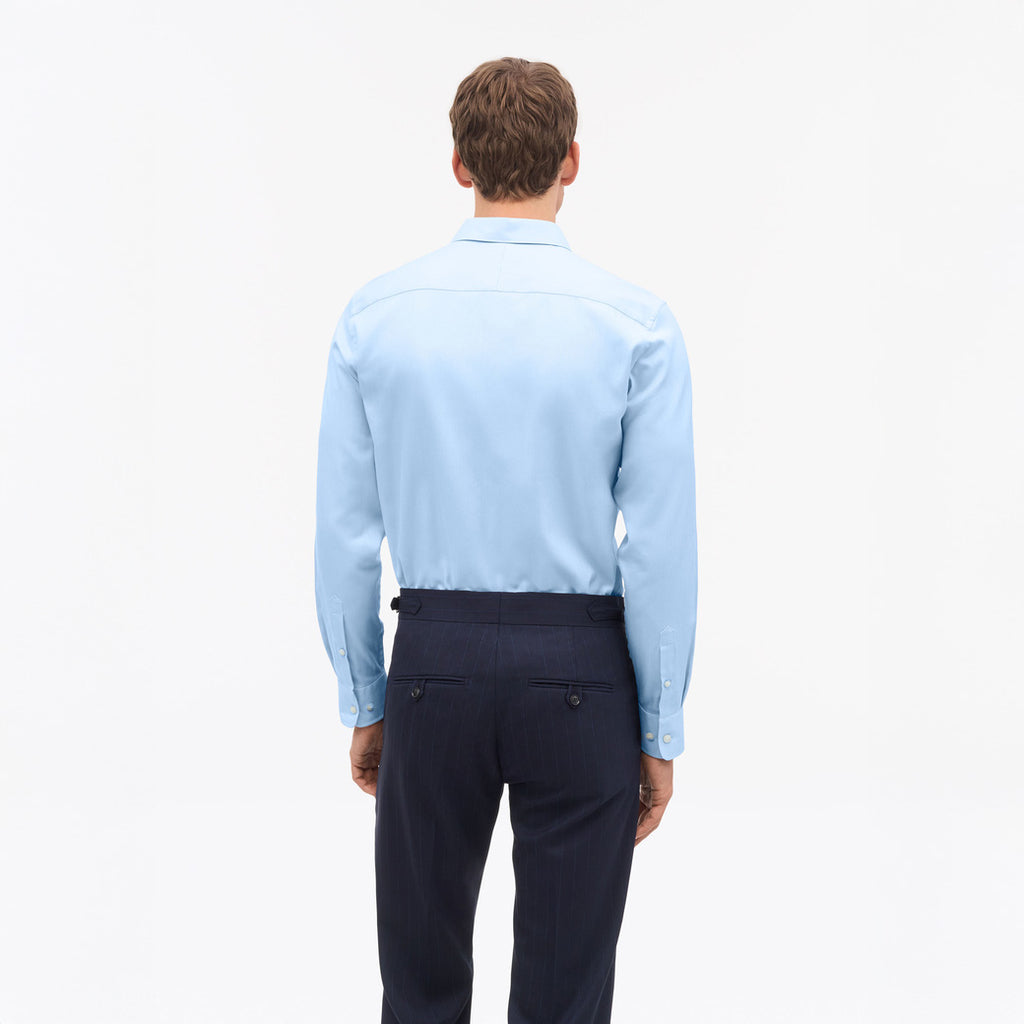 Adley C  Herringbone Shirt - Blue Heaven