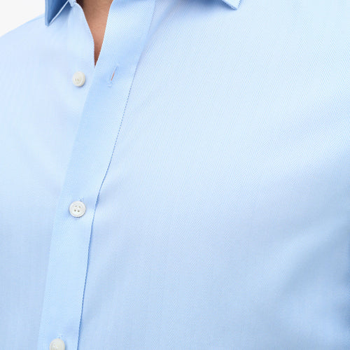 Adley C  Herringbone Shirt - Blue Heaven