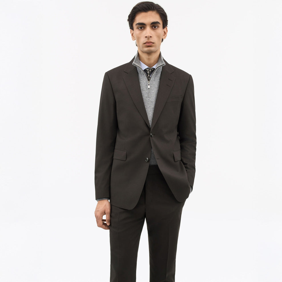 Justin Slim-Fit Wool Jacket - Coffee Bean Brown