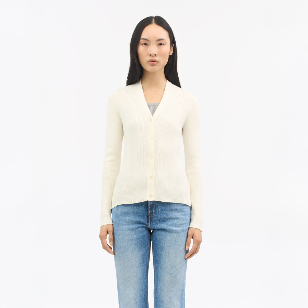 Giane Slim Fit Cardigan - Alabaster White