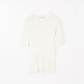 Orvi 2 Slim Knitted Crewneck T-Shirt  - Alabaster White