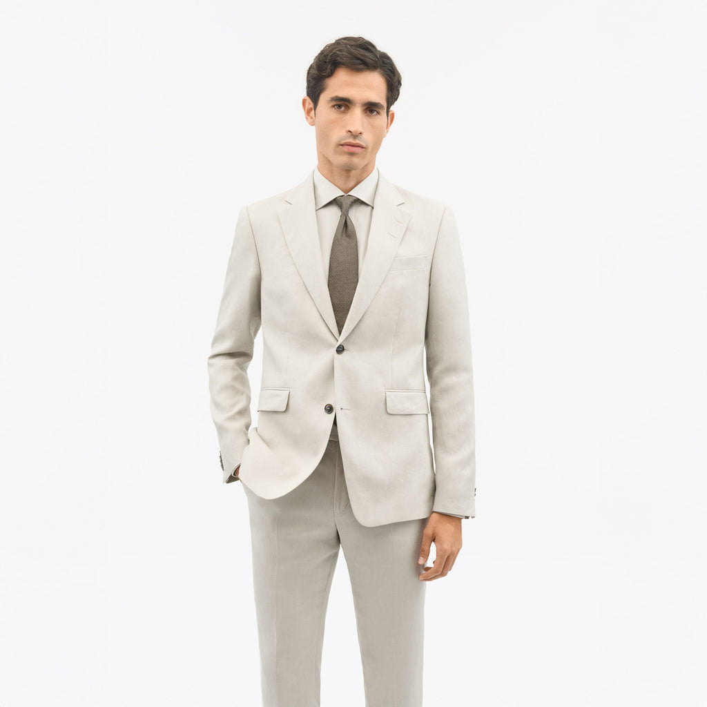 Justin Slim-Fit Linen Jacket - Cream Sand