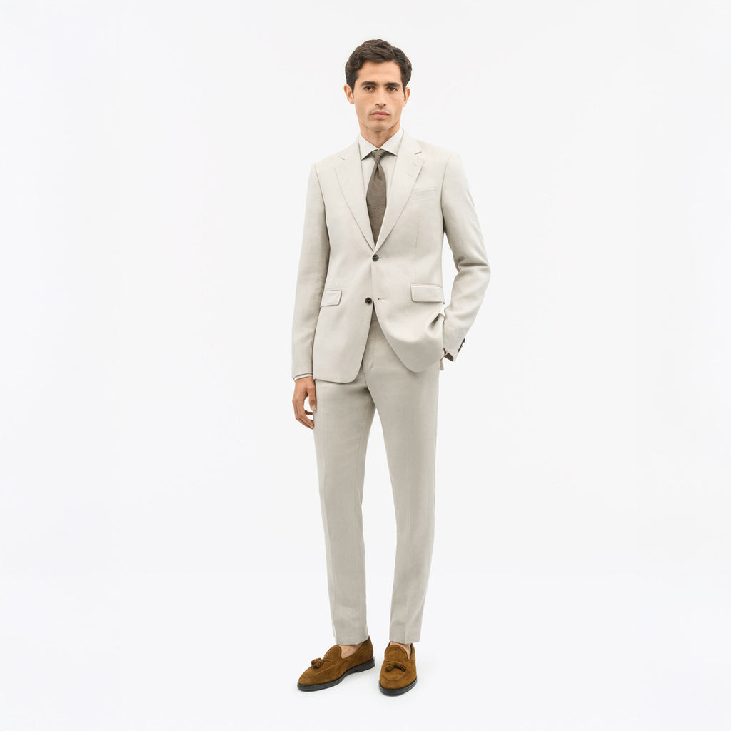 Justin Slim-Fit Linen Jacket - Cream Sand
