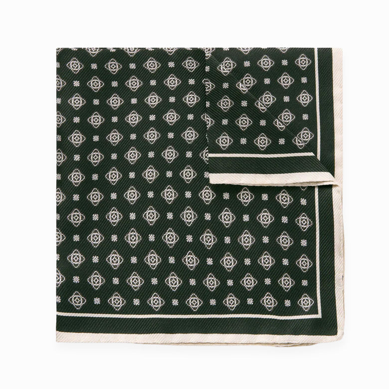 Quadra Silk Handkerchief - Deep Olive