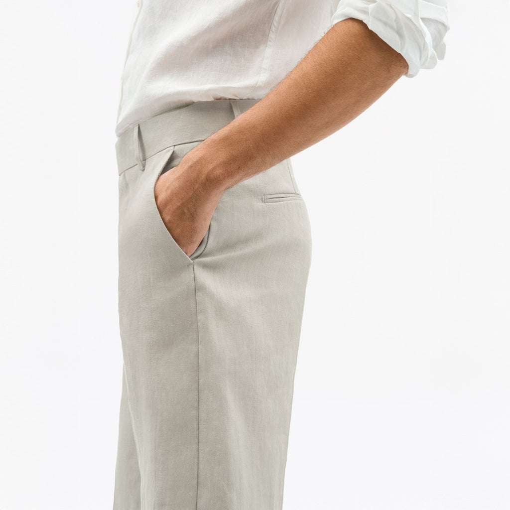Troy Bermuda Linen Shorts - Cream Sand