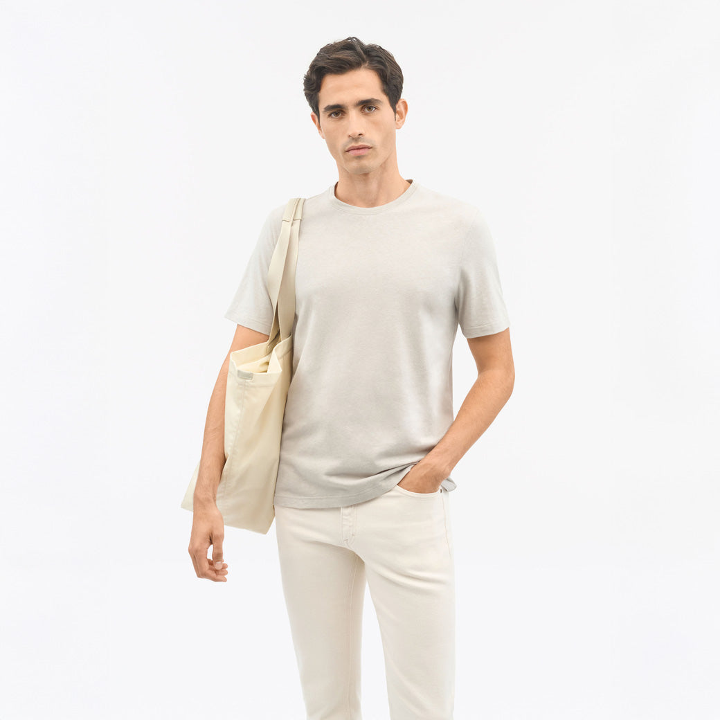 Olaf Linen Blend T-Shirt  - Seline Grey