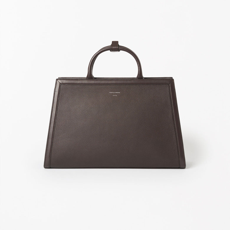 Acori Leather Office Bag - Dark Brown