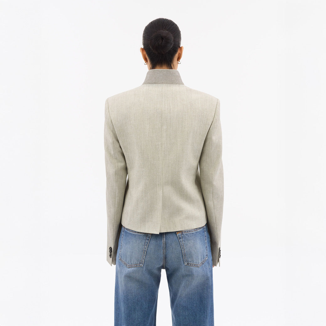 Sine Wool Linen Jacket  - Tehina White