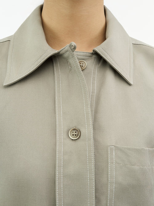 Coline Linen Blend Shirt - Mole Beige