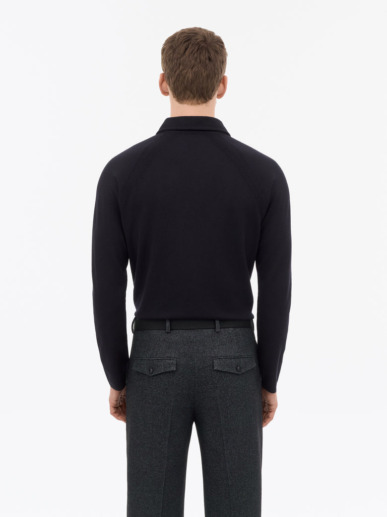 Elio RWS Wool Polo - Dark Blue