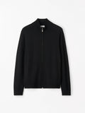 Cassian Merino Zip Cardigan -  Black