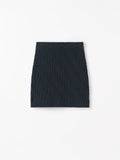 Cherry Knitted Textured Skirt - Dark Blue