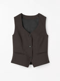 Hedda Wool Stripe Waistcoat - Dark Purple