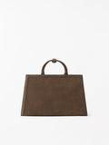 Acori Suede Office Bag - Dark Brown