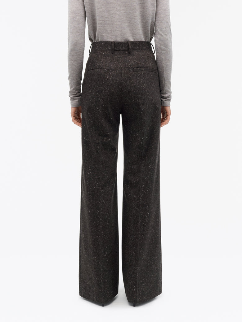 Irit Flecked Wool Trousers - Dark Purple