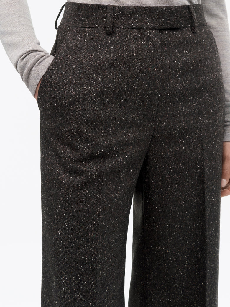 Irit Flecked Wool Trousers - Dark Purple