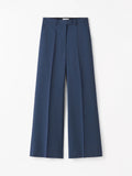 Irit Flared Wool Trousers - Blue