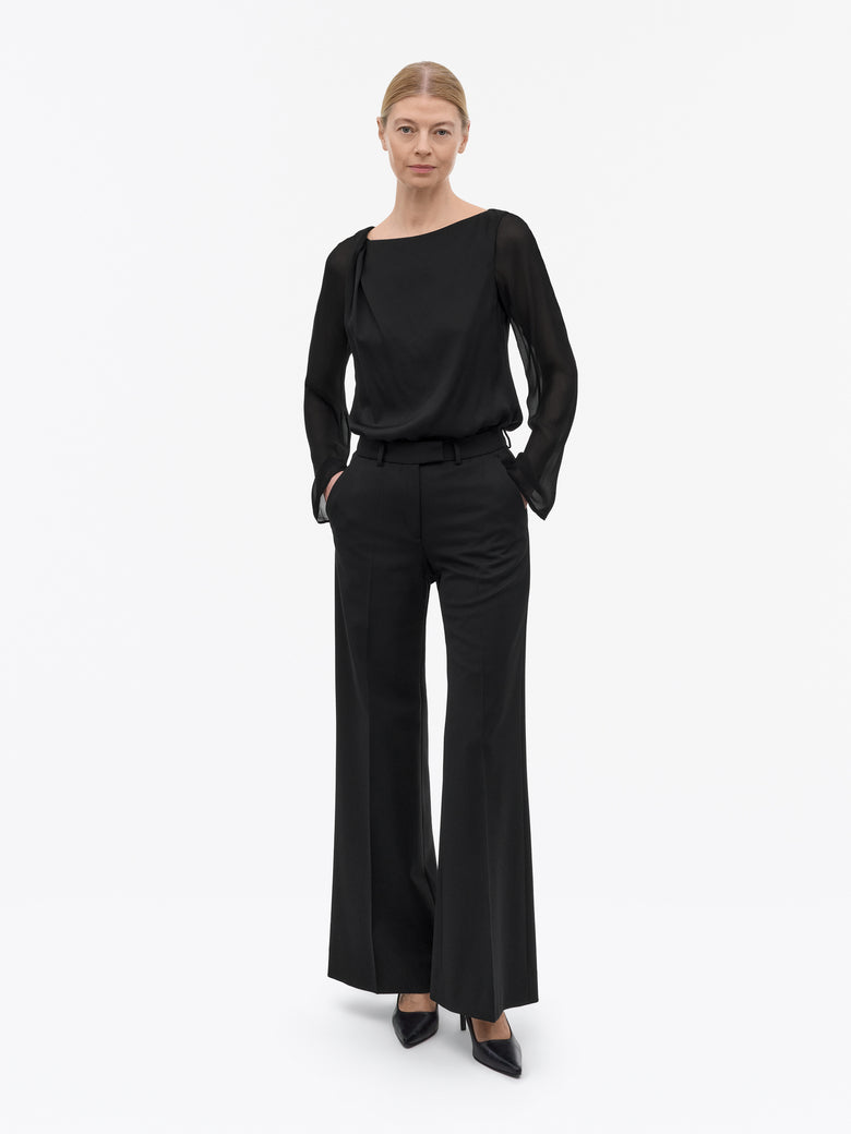 Pantalon évasé moderne Hedvi - Noir