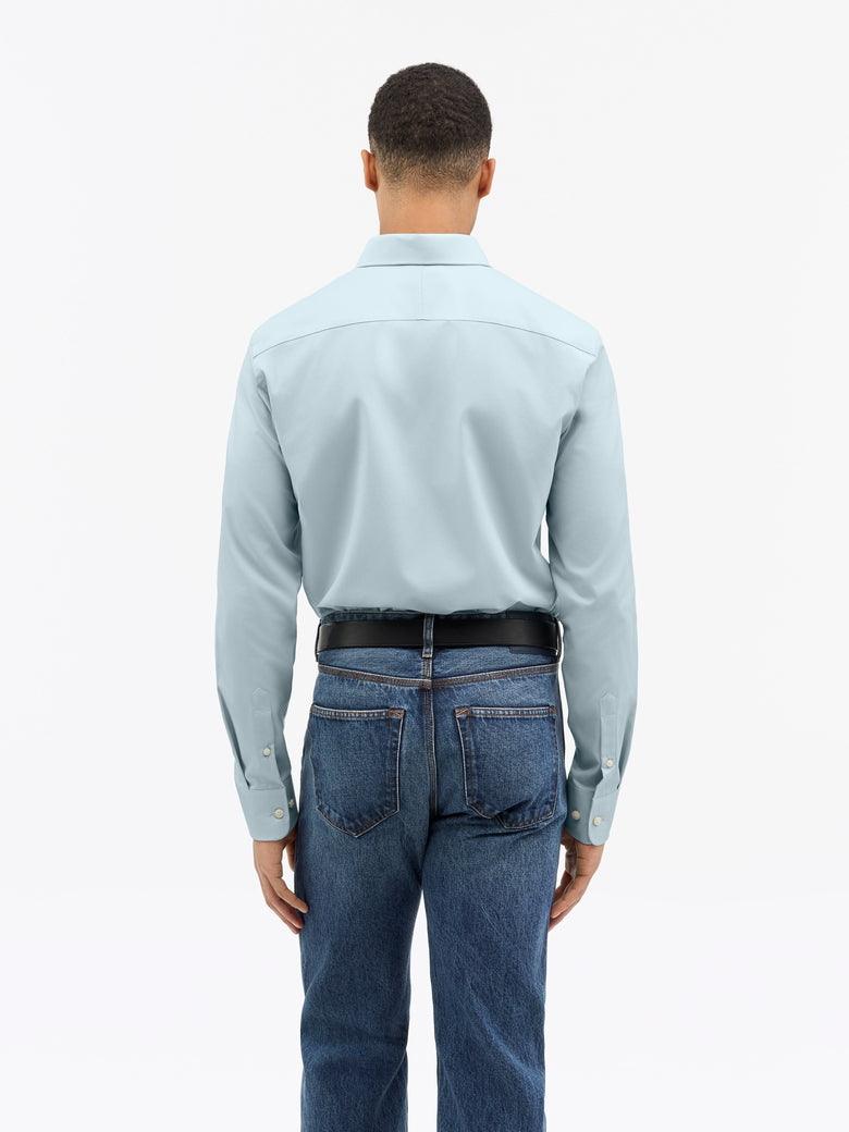 Adley C Formal Cotton Shirt - Pale Jeans Blue
