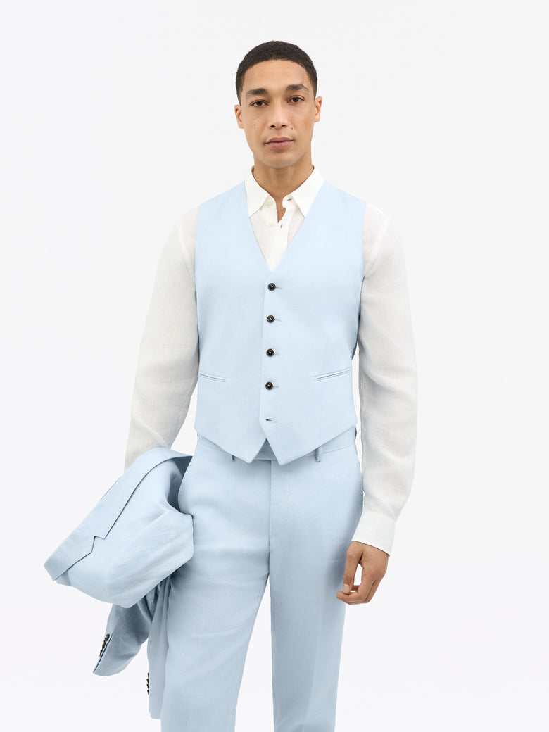 Winston Linen Waistcoat - Heather