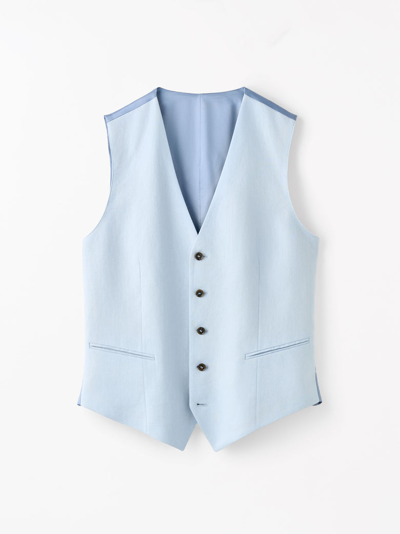 Winston Linen Waistcoat - Heather