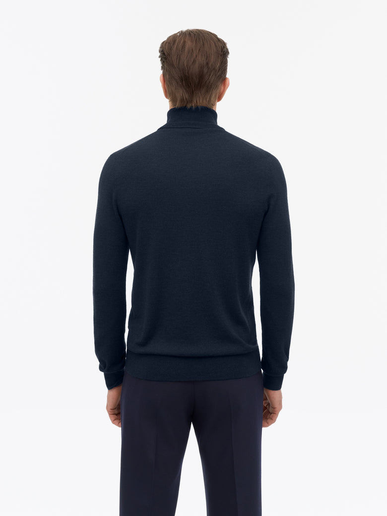 Nevile RWS Turtleneck Merino Sweater - Dark Blue