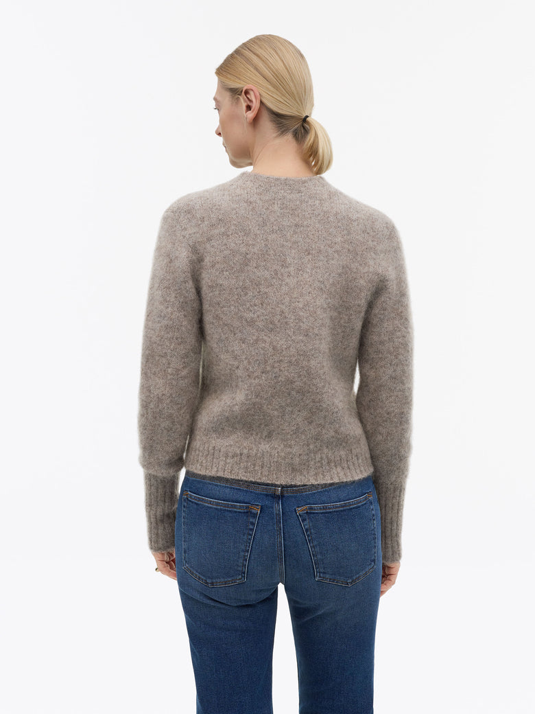 Leonie Mohair Wool Cardigan - Beige