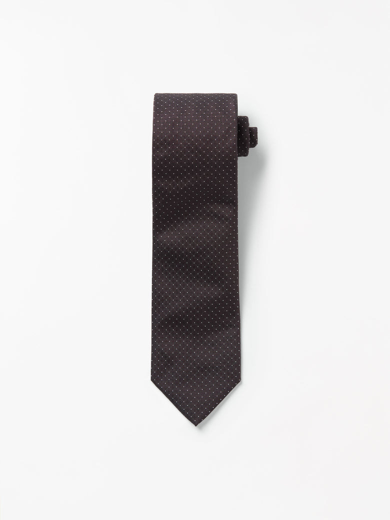 Septa Jacquard Dot Tie - Dark Purple