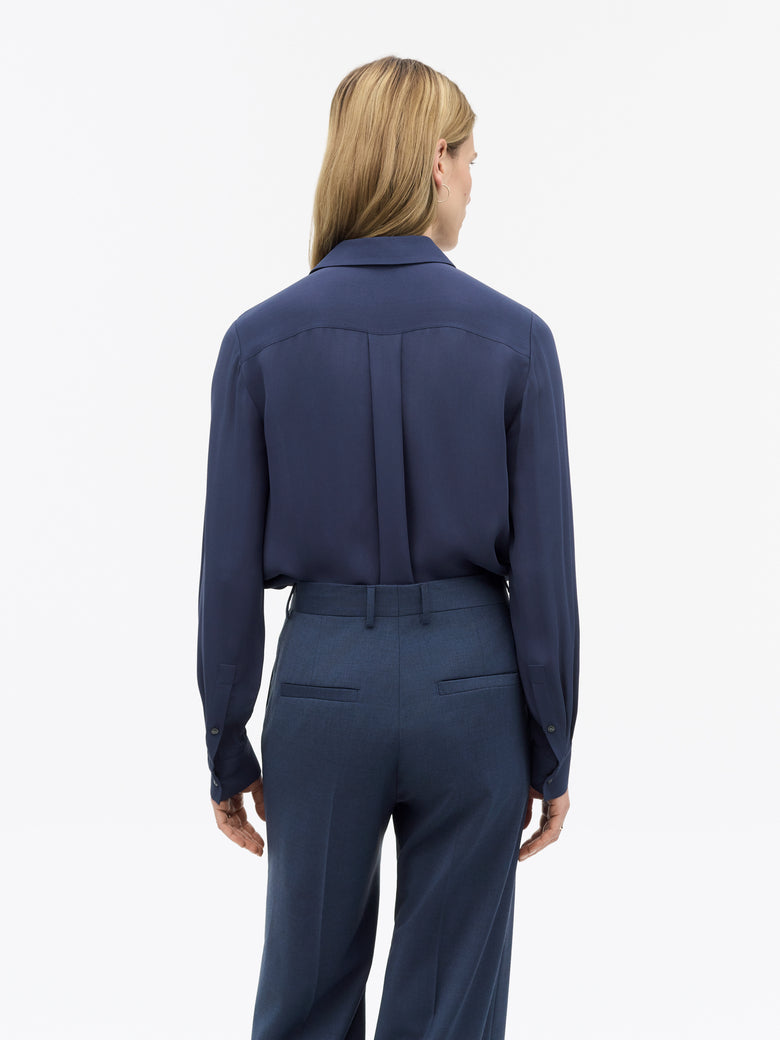 Camilla Classic Viscose Blouse - Blue