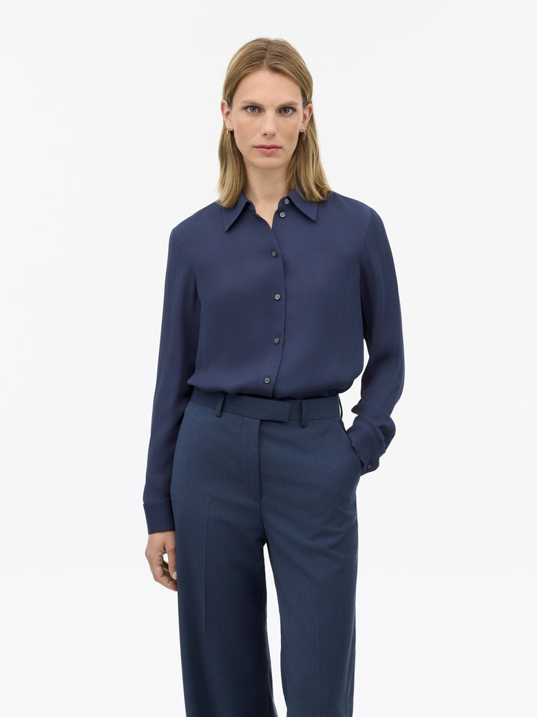 Camilla Classic Viscose Blouse - Blue