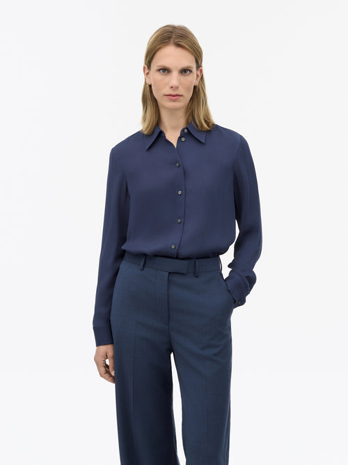 Camilla Classic Viscose Blouse - Blue