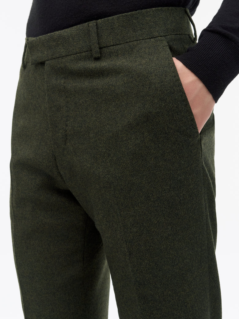Tenuta Brushed Wool Trousers - Green