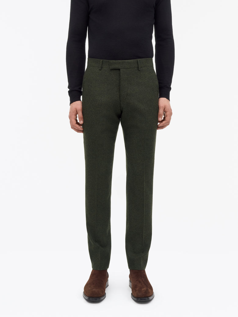 Tenuta Brushed Wool Trousers - Green