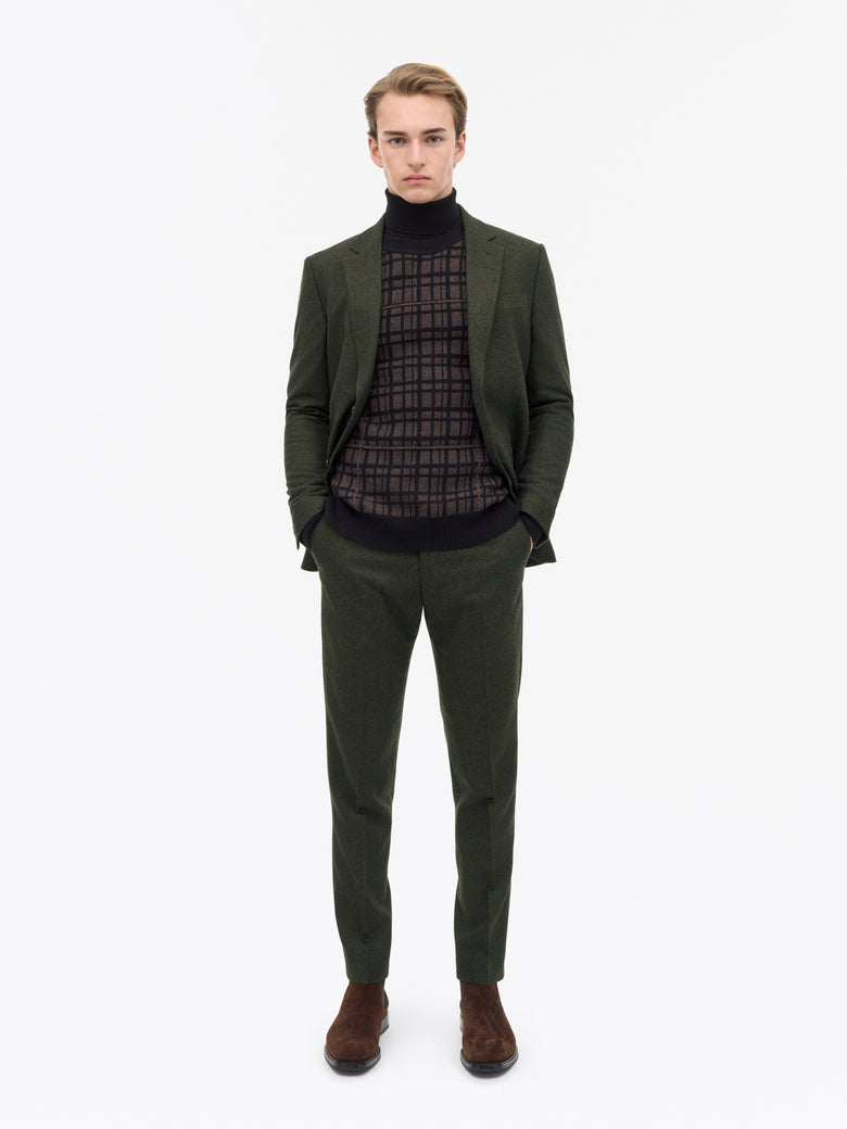 Tenuta Brushed Wool Trousers - Green