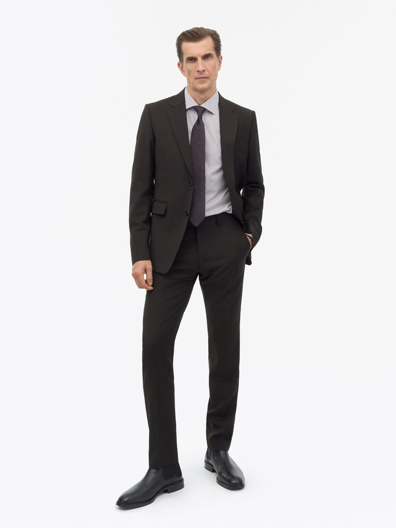 Tenuta RWS Slim-Fit Wool Trousers -  Dark Brown