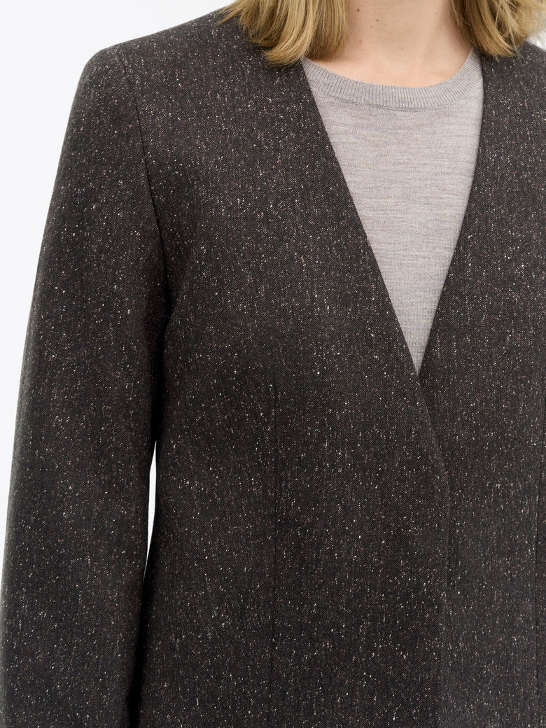 Eleanor Flecked Wool Jacket - Dark Purple
