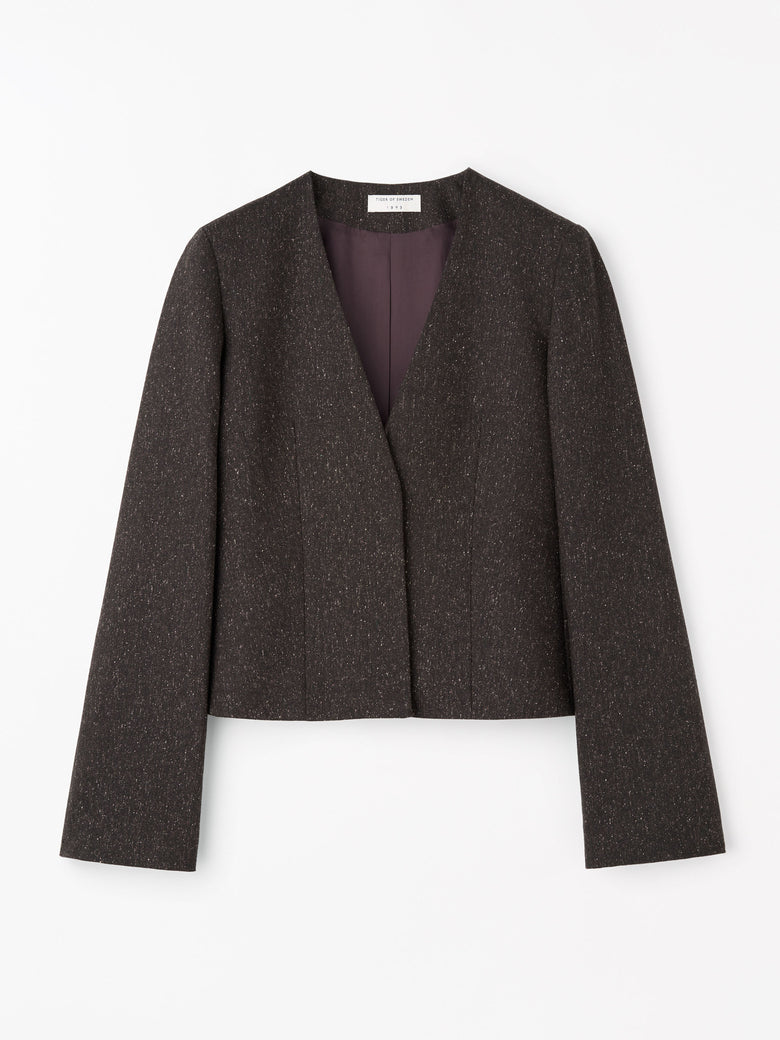 Eleanor Flecked Wool Jacket - Dark Purple
