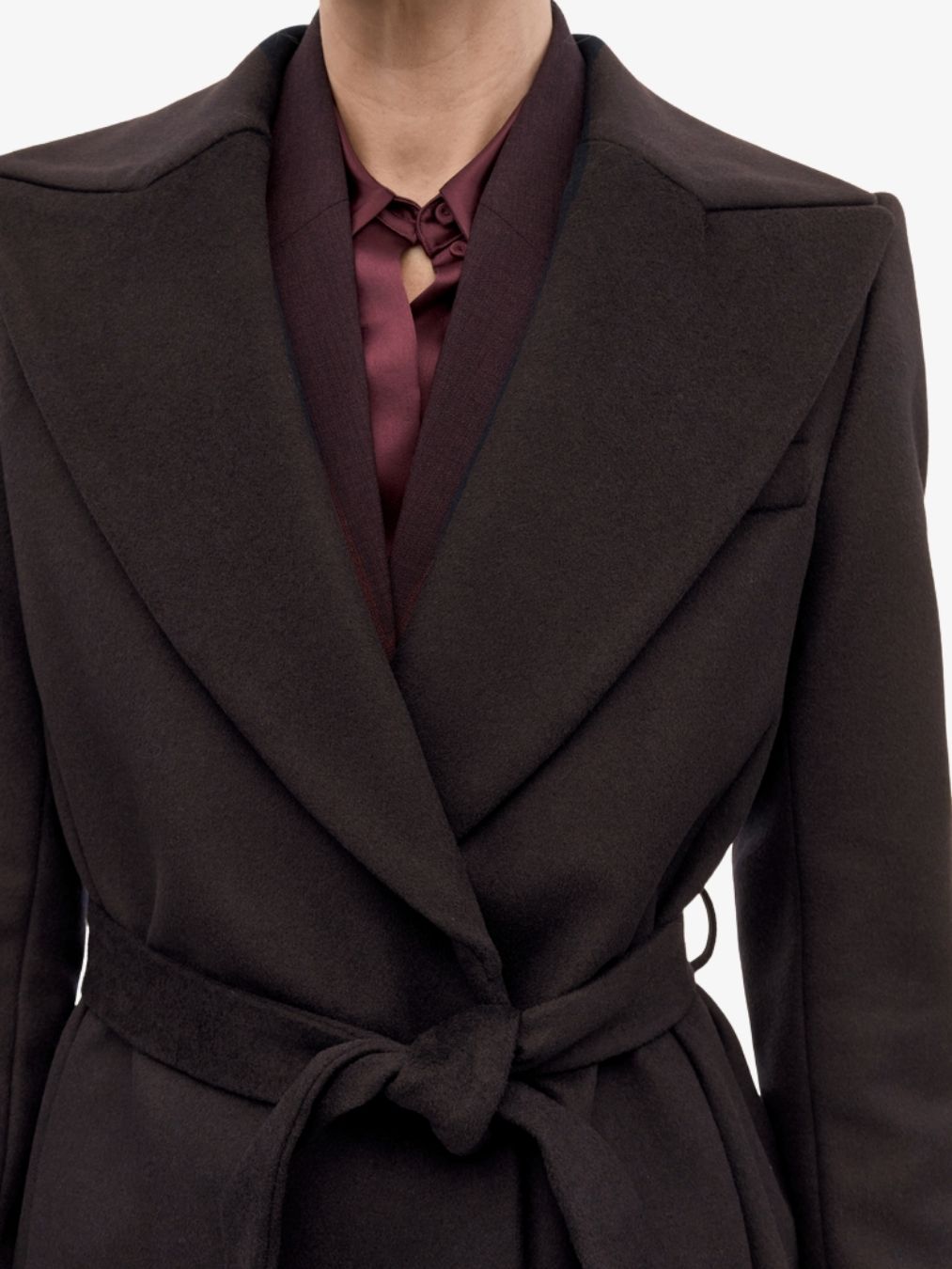Rimina Wool Cashmere Coat -  Dark Brown
