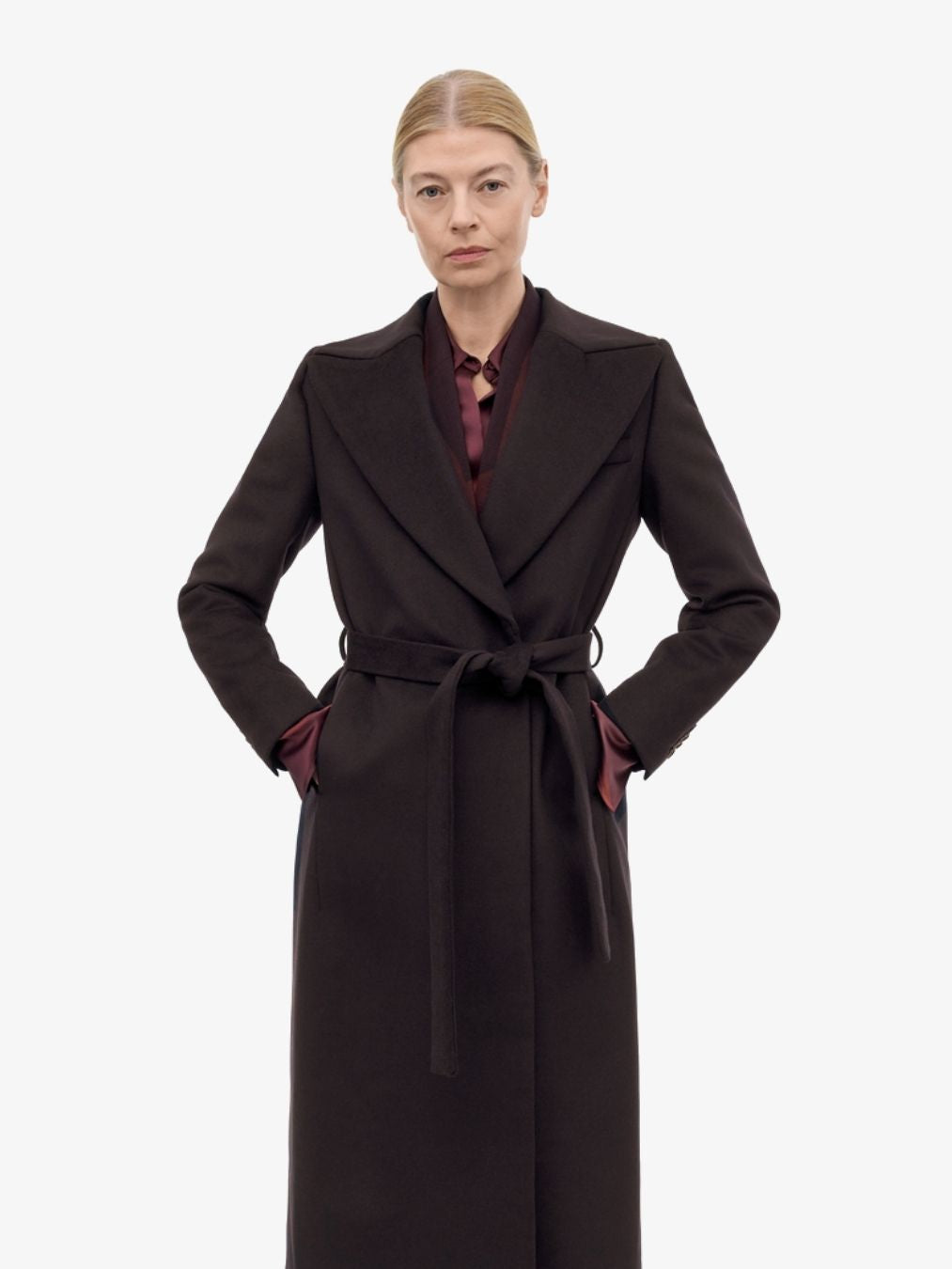 Rimina Wool Cashmere Coat -  Dark Brown