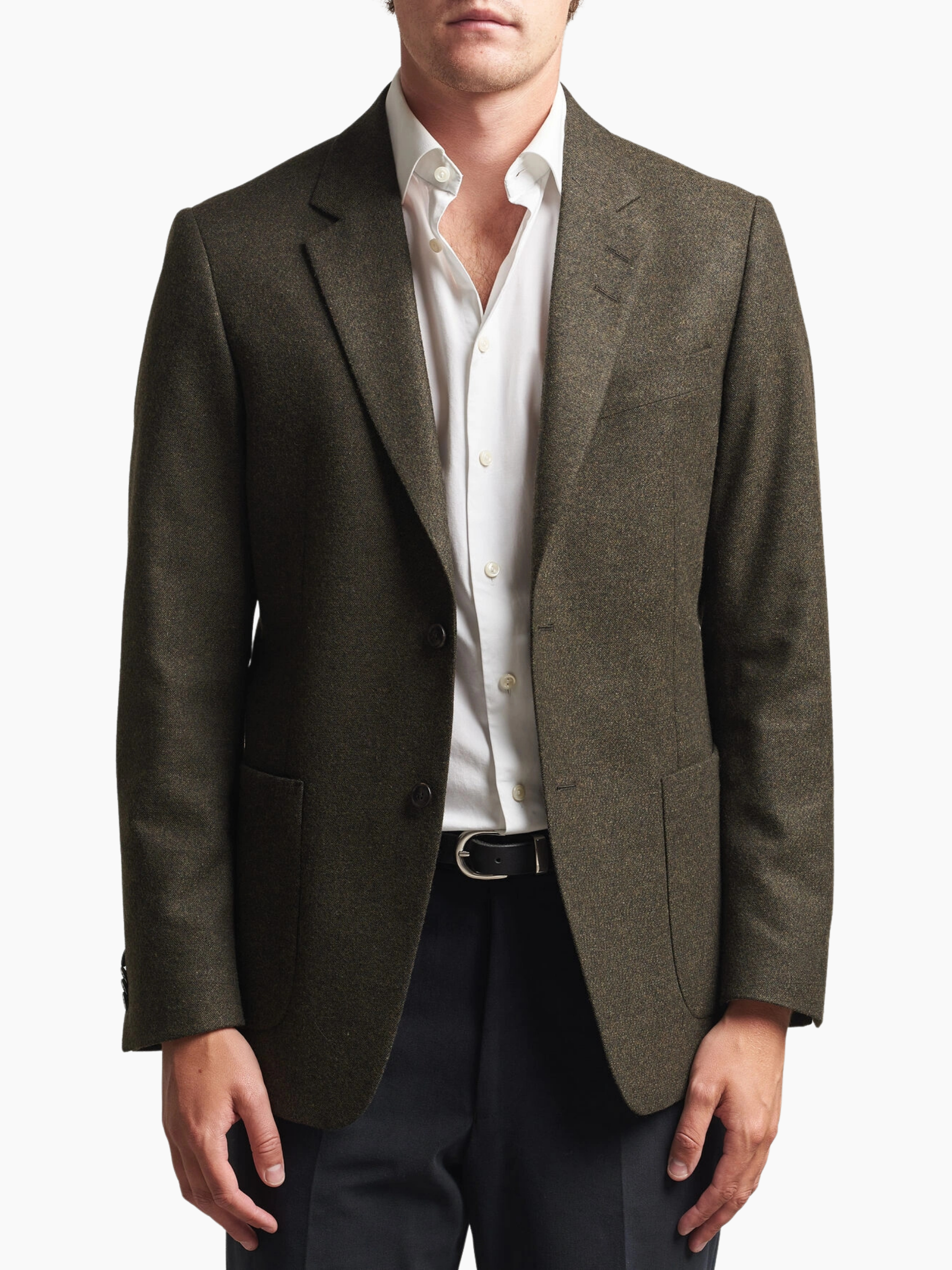 JUSTIN P Wool Blazer Jacket - MUTED CANOPY