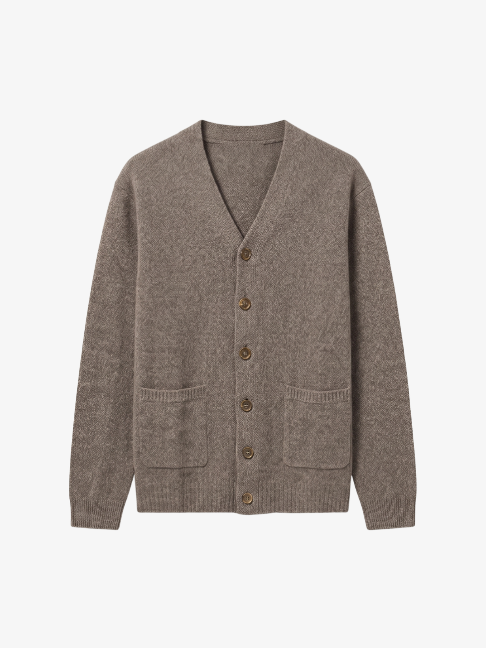 Ultrafine Merino & Cashmere Blend Cardigan - Beige Brown