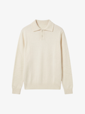 Cashmere Blend Polo Sweater - Cream