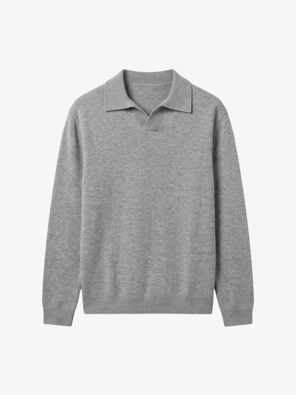 Cashmere Blend Polo Sweater - Grey