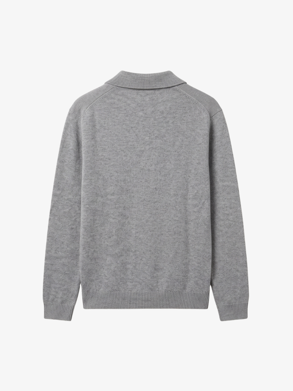 Cashmere Blend Polo Sweater - Grey