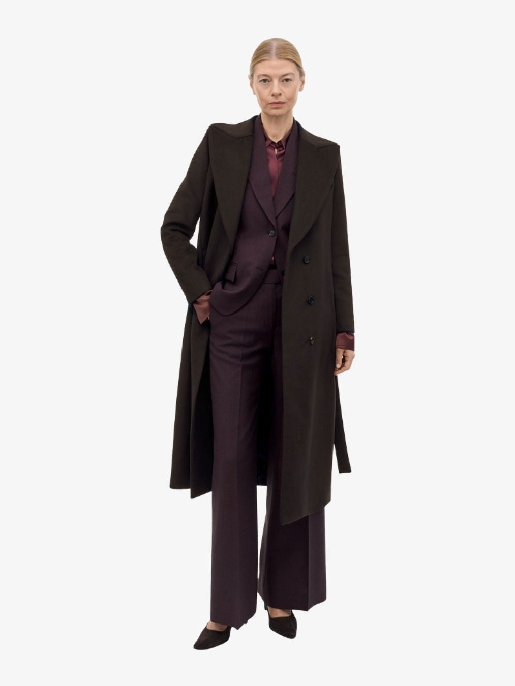 Rimina Wool Cashmere Coat -  Dark Brown