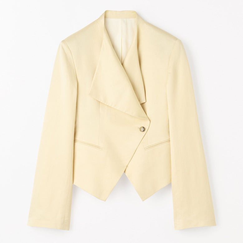 Audris Tuxedo Linen Jacket - Buttermilk Scotch Yellow