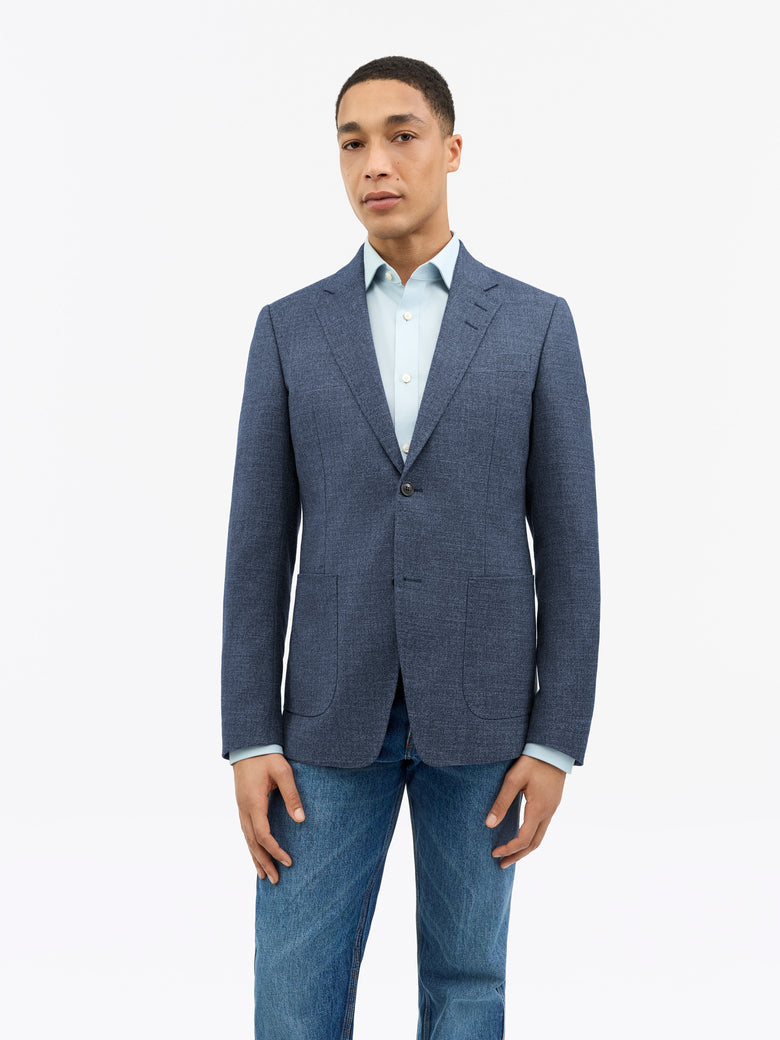 Justin HL Linen-Wool Jacket - Dusty Blue